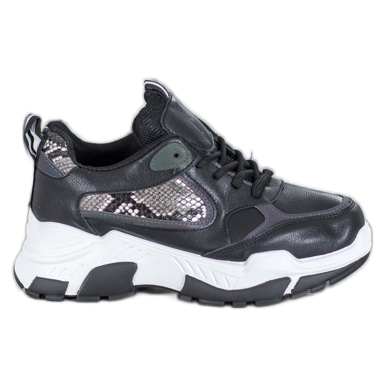 Bella Paris Baskets en cuir écologique le noir multicolore