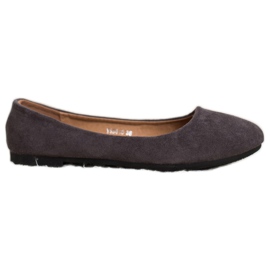 Diamantique Ballerines classiques en daim gris Diamantique Ballerines classiques en daim gris