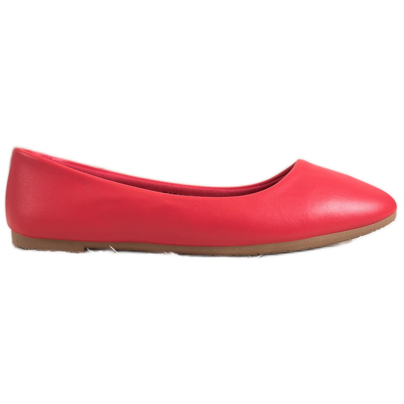 SHELOVET Ballerine classique en cuir écologique rouge