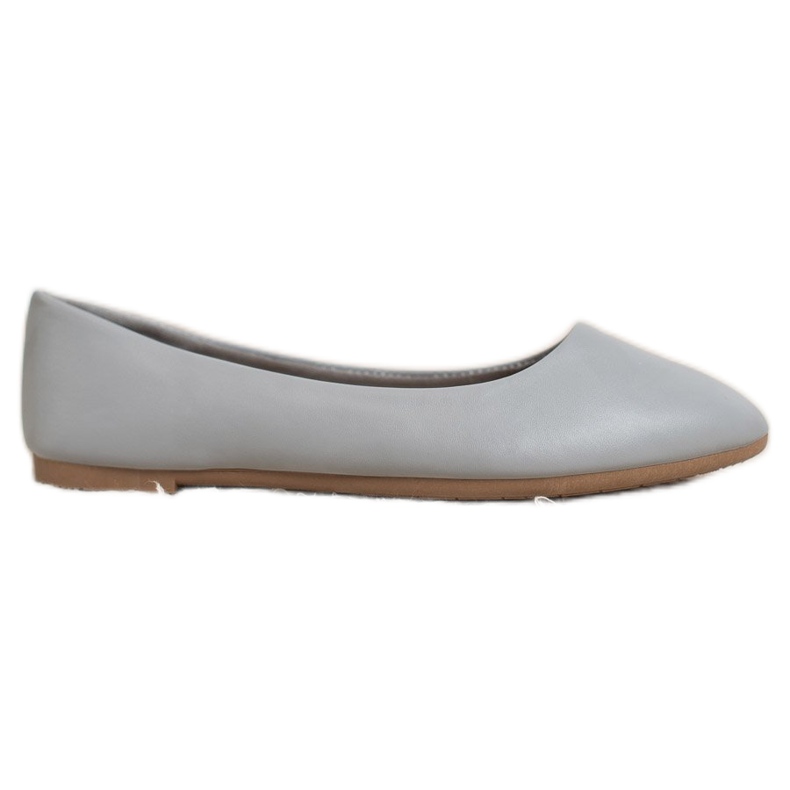 SHELOVET Ballerine classique en cuir écologique gris