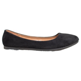 Diamantique Ballerines classiques en daim noir