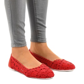 Ballerines rouges ajourées 4701