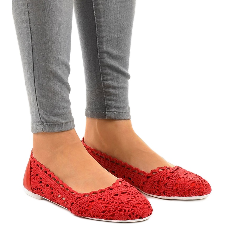 Ballerines rouges ajourées 4701