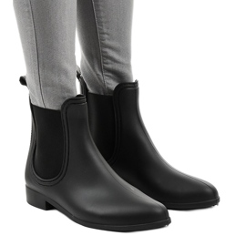 Bottes courtes en caoutchouc noires YJ-13
