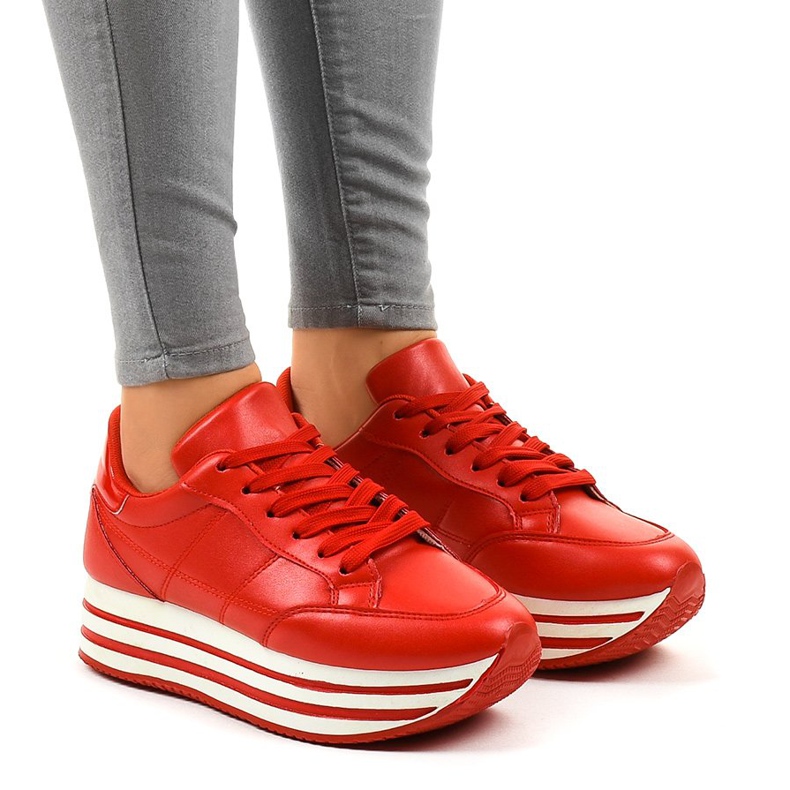 Chaussures de sport pour femmes à la mode rouges 230-4 Chaussures de sport pour femmes à la mode rouges 230-4