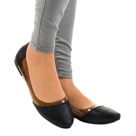 Ballerines noires transparentes B01-1A