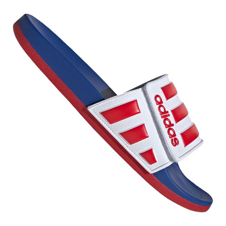Chaussons Adidas Adilette Comfort Adj M EG1346 blanche rouge bleu