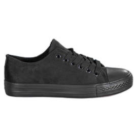 SHELOVET Baskets en daim le noir
