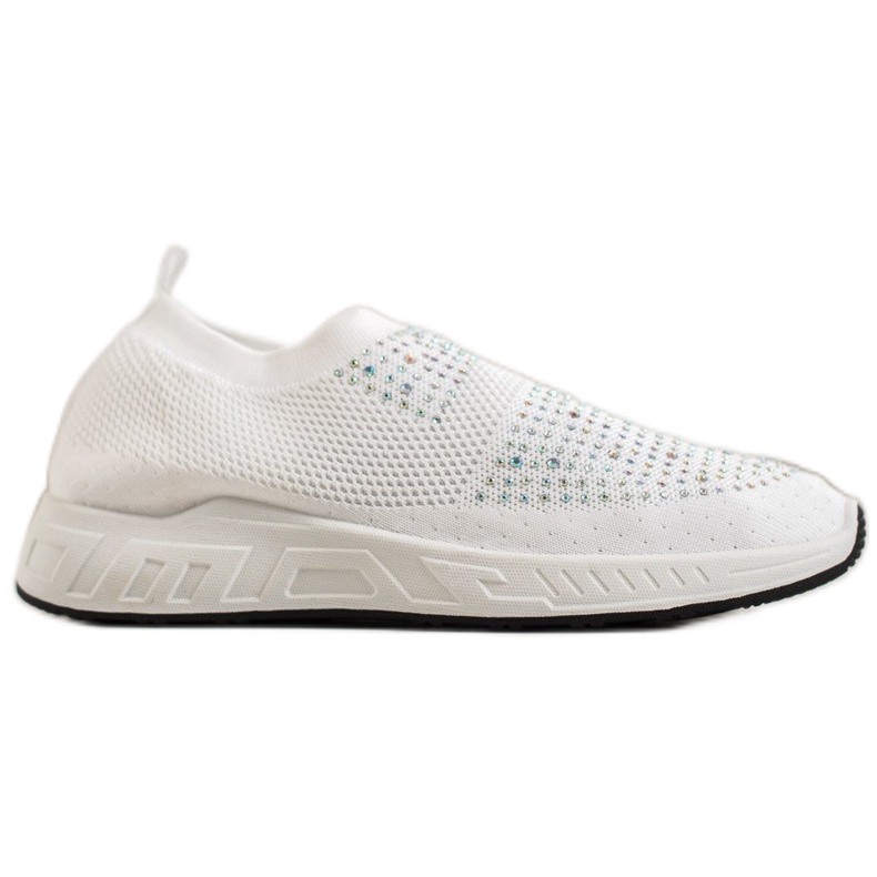 SHELOVET Chaussures à enfiler avec cristaux blanche SHELOVET Chaussures à enfiler avec cristaux blanche