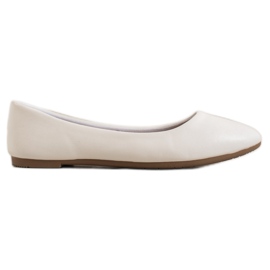 SHELOVET Ballerine classique en cuir écologique blanc