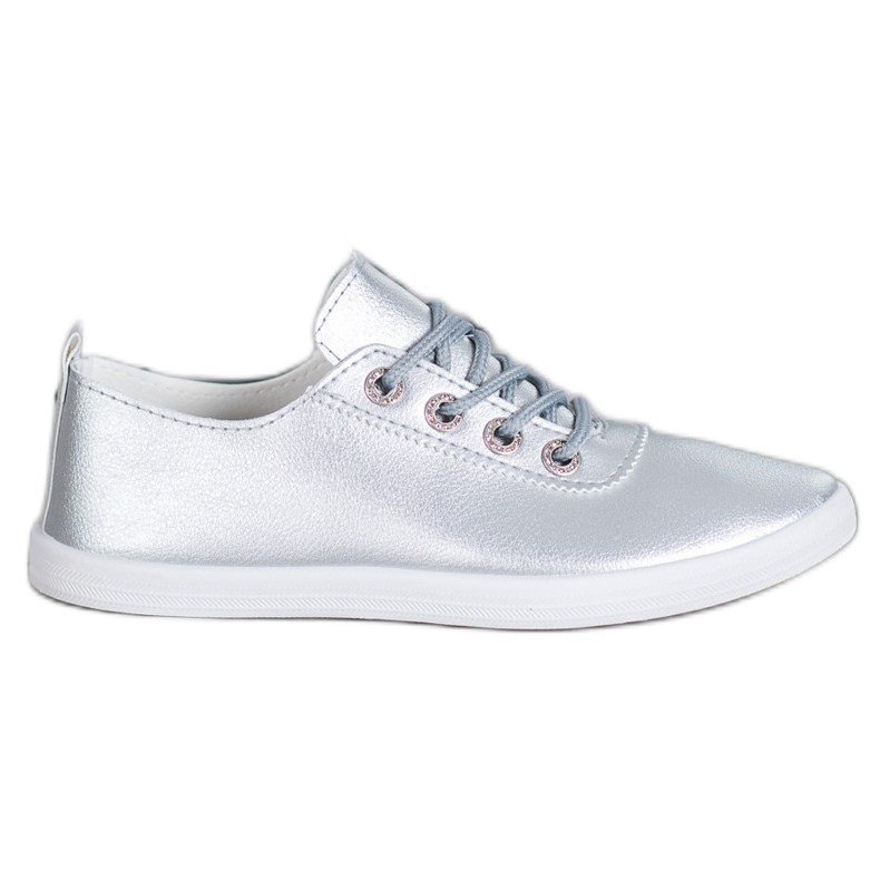 SHELOVET Baskets élégantes en cuir écologique gris