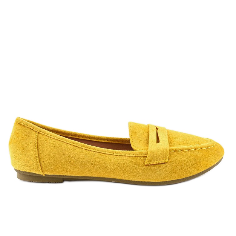 Mocassins ballerine en éco-daim jaune B2030