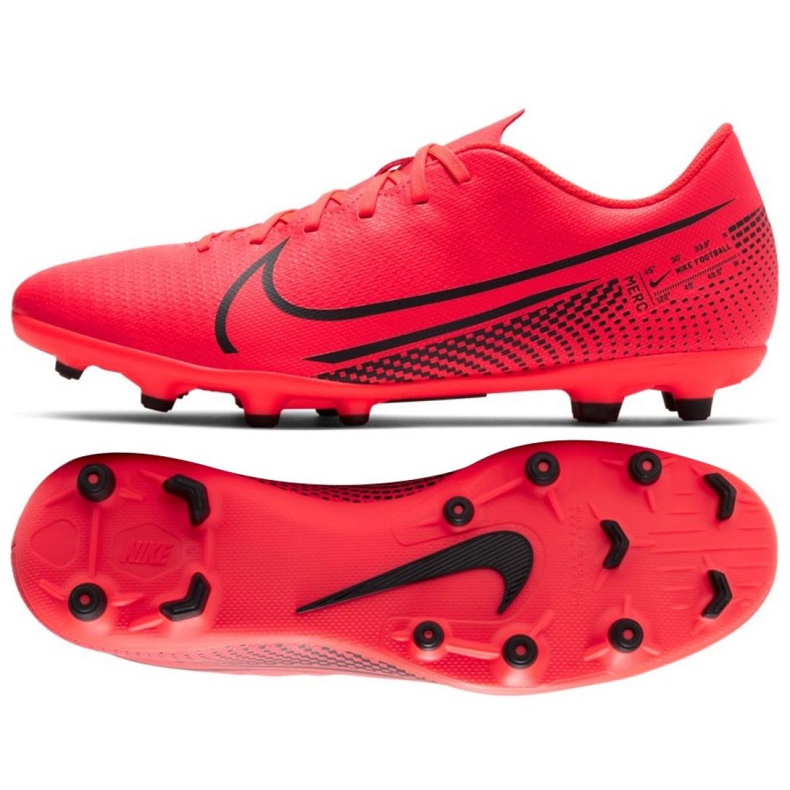 Nike Mercurial Vapor 13 Club Fg Mg M AT7968-606 chaussures de football multicolore oranges et rouges