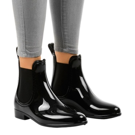 Bottes de pluie courtes noires avec un élastique LFF10-1 le noir