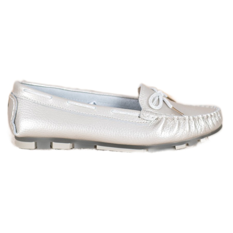 Filippo Mocassins en cuir léger gris