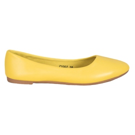 SHELOVET Ballerine classique en cuir écologique jaune