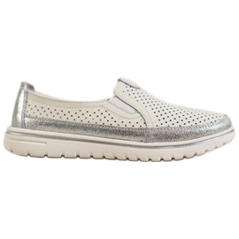 Goodin Chaussures en cuir léger blanche