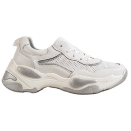 Goodin Baskets en cuir blanc multicolore