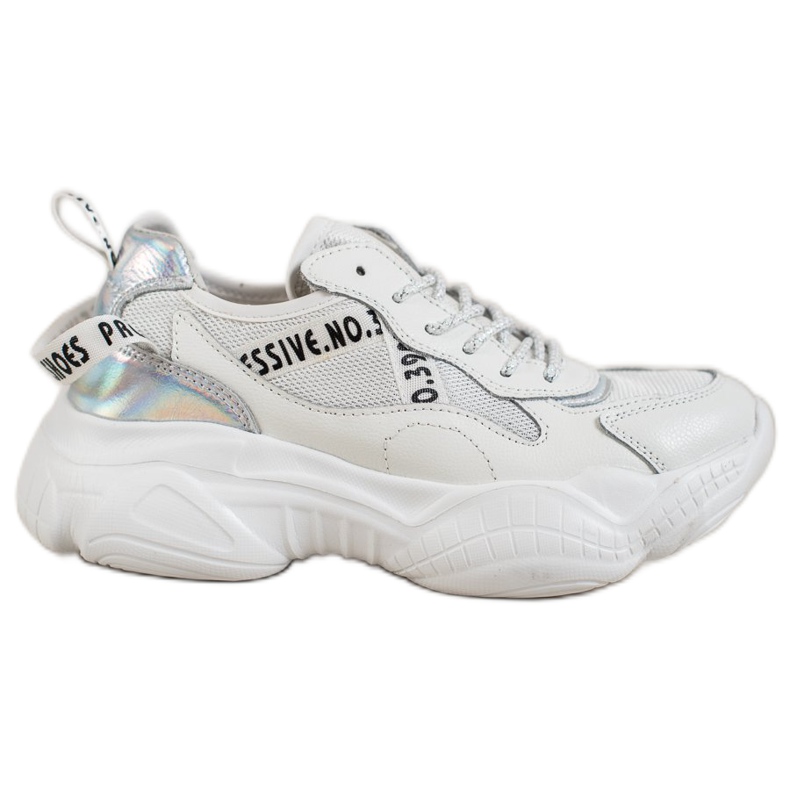 Goodin Baskets en cuir blanches