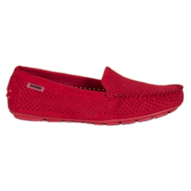 Goodin Mocassins Ajourés En Daim rouge