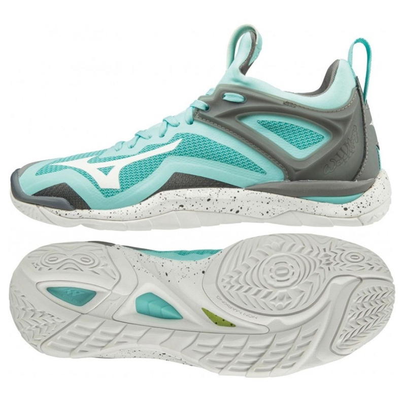 Mizuno Wave Mirage 3 W X1GB195001 chaussures de handball multicolore bleu Mizuno Wave Mirage 3 W X1GB195001 chaussures de handball multicolore bleu