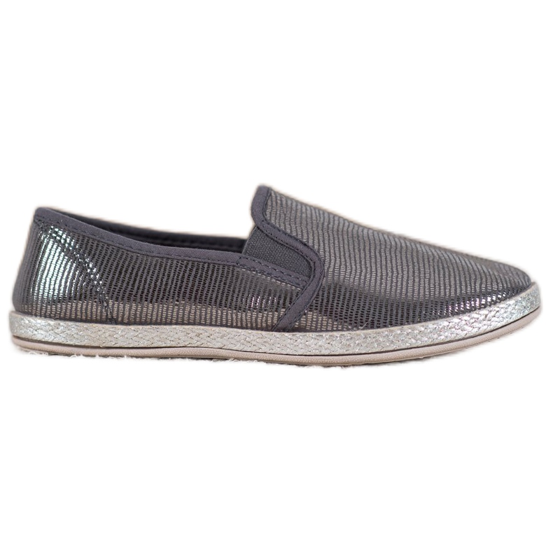 SHELOVET Chaussures à enfiler brillantes gris