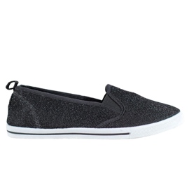 SHELOVET Chaussures à enfiler à paillettes noir