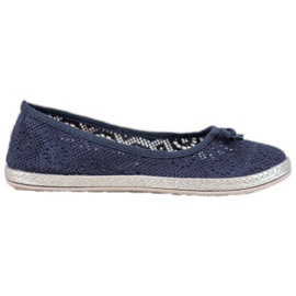 SHELOVET Ballerines ajourées bleu