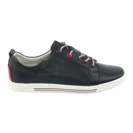 Baskets chaussures en cuir FILIPPO DP008 rouge bleu marin