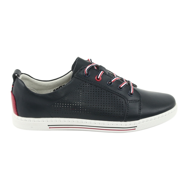 Baskets chaussures en cuir FILIPPO DP008 rouge bleu marin