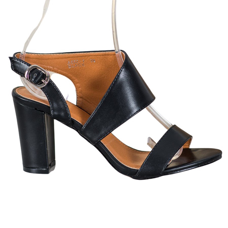 SHELOVET Sandales confortables à talons hauts le noir