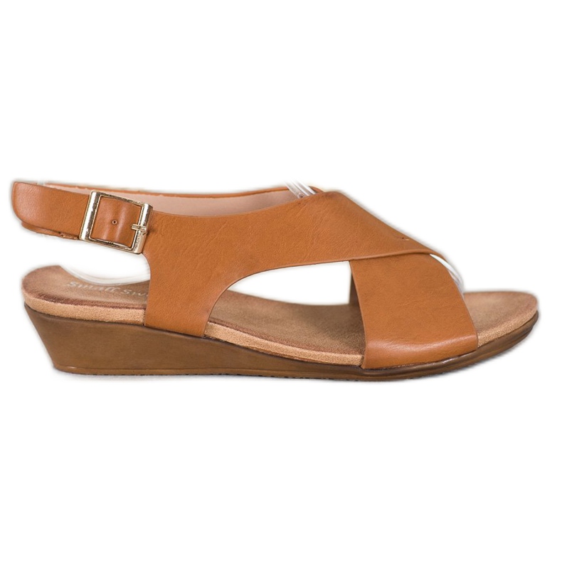 Small Swan Sandales confortables camel brun
