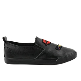 Baskets noires avec imprimés G1202A-3 le noir