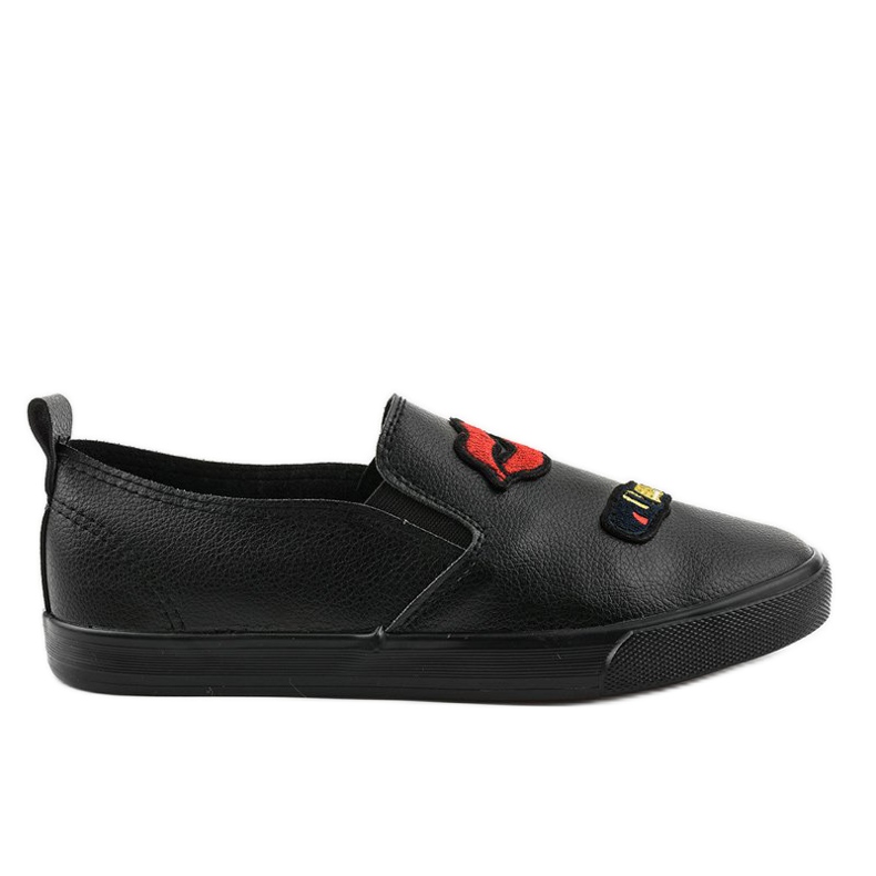Baskets noires avec imprimés G1202A-3 le noir