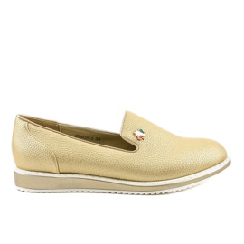 Chaussures compensées dorées à enfiler ZQ635-3 d'or