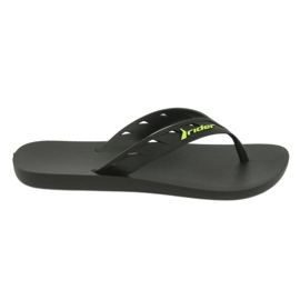Black and Green Men's Tong-Flops Rider 11573 noir
