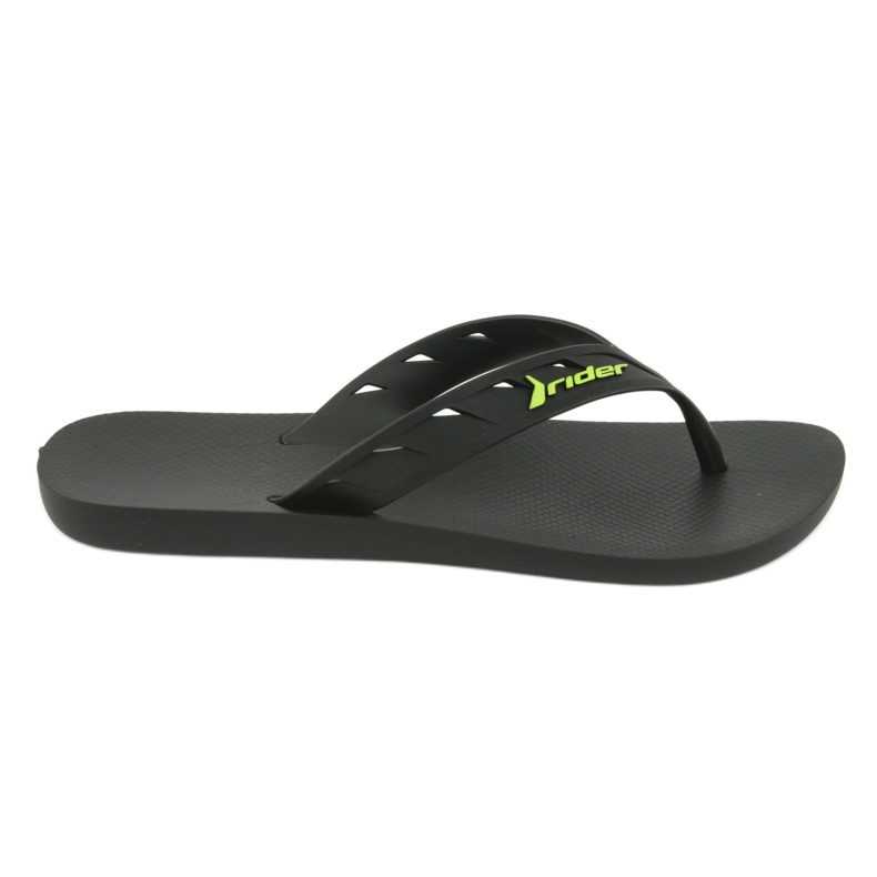 Black and Green Men's Tong-Flops Rider 11573 le noir
