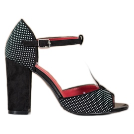 Goodin Sandales en daim à imprimé léopard brun noir