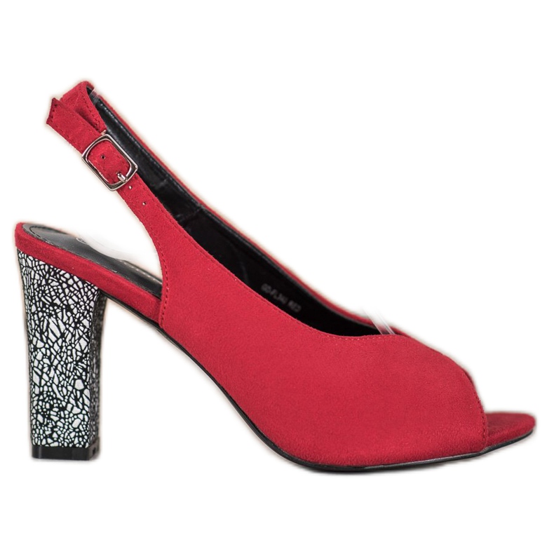 Goodin Sandales à talon décoratif rouge