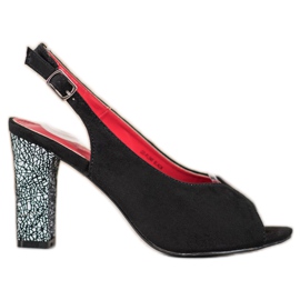 Goodin Sandales à talon décoratif noir