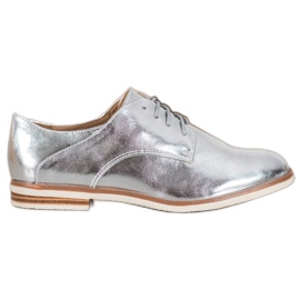 SHELOVET Chaussures argentées avec cuir écologique gris