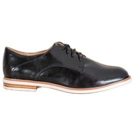 SHELOVET Chaussures noires avec cuir écologique