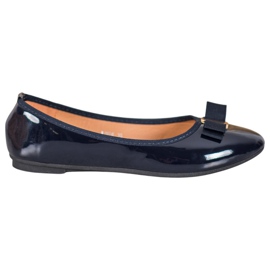 Fama Ballerine Laquée Avec Un Noeud bleu marin Fama Ballerine Laquée Avec Un Noeud bleu marin