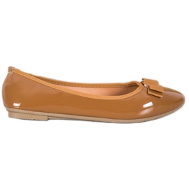 Fama Ballerines laquées à nœud brun