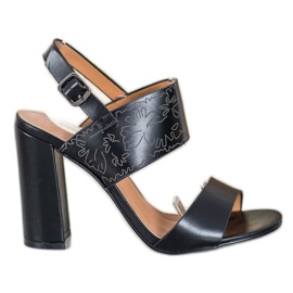 Small Swan Sandales Avec Motif le noir