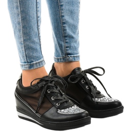 Baskets en mesh noir sur le coin TL-29 le noir Baskets en mesh noir sur le coin TL-29 le noir