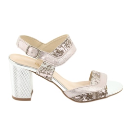 Sandales Gamis 3942 sur un poteau beige rose argent