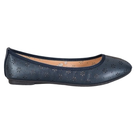 Fama Ballerines À Motif Ajouré bleu