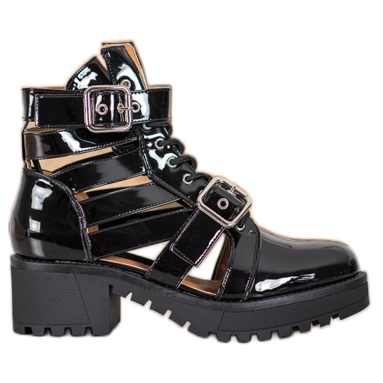 Seastar Bottes de mode laquées le noir
