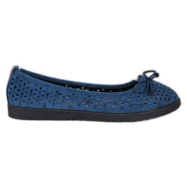 SHELOVET Ballerine Ajourée Avec Un Noeud bleu